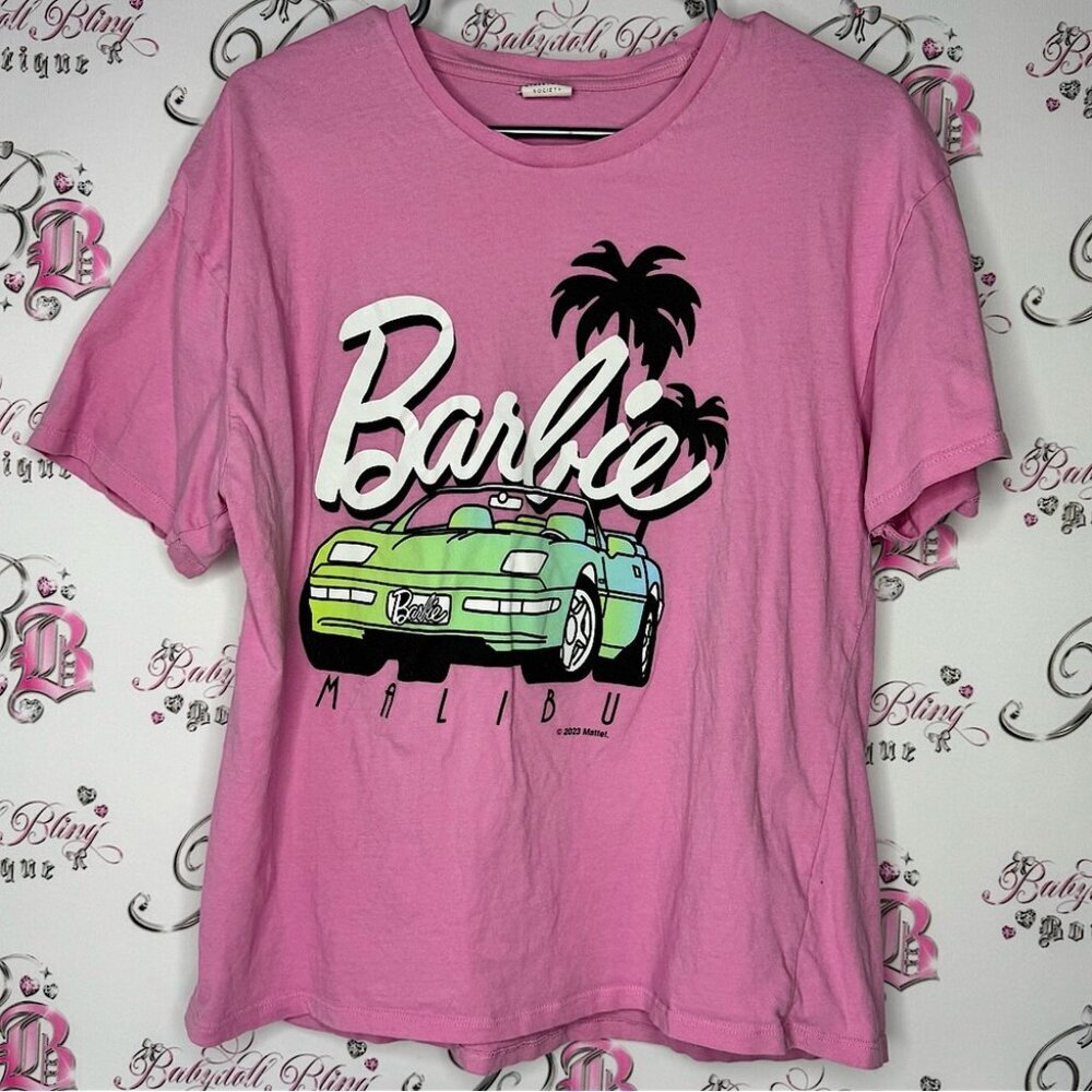Barbie Pink T-Shirt Malibu Barbie car 2023 Mattel shirt top oversized collector